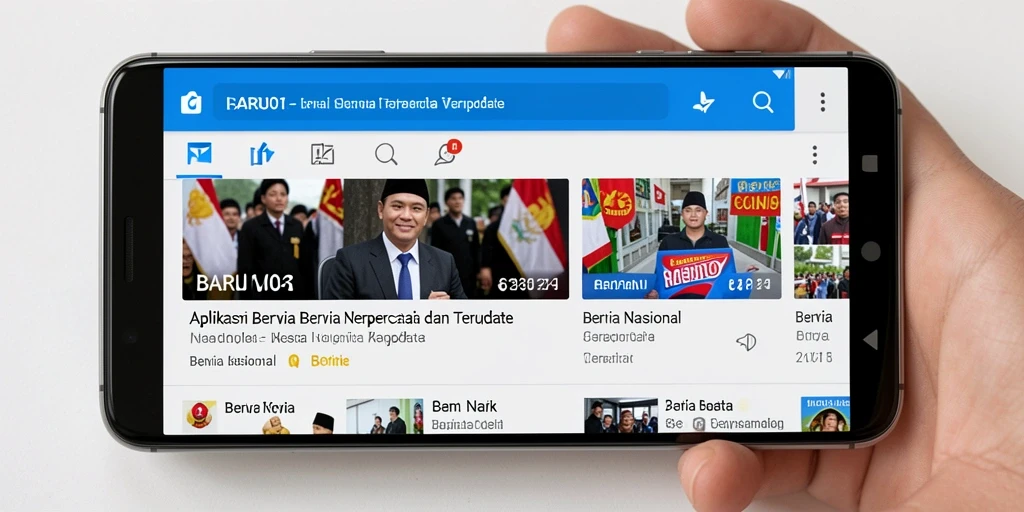 Antarmuka BARU01 yang sederhana dan mudah digunakan untuk berita nasional.