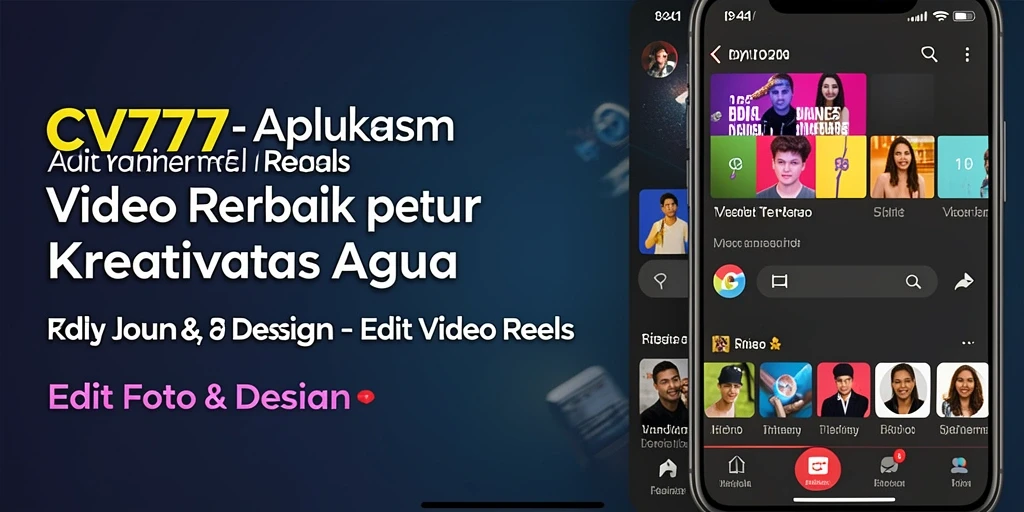 Screenshot antarmuka CV777 menampilkan fitur editing video reels.