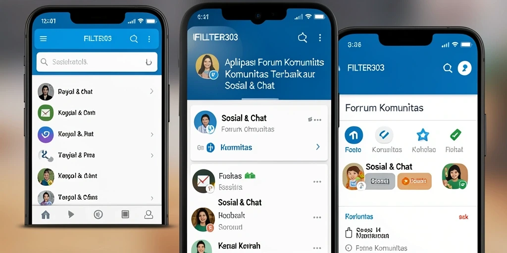 Tampilan antarmuka utama FILTER303 dengan berbagai forum komunitas.
