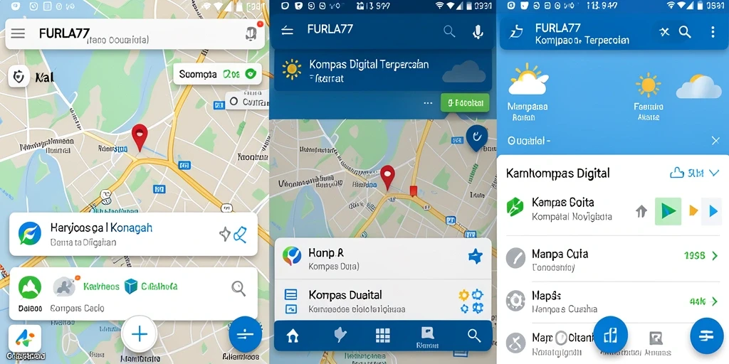 Antarmuka FURLA77 menampilkan kompas digital yang akurat dan fungsional.