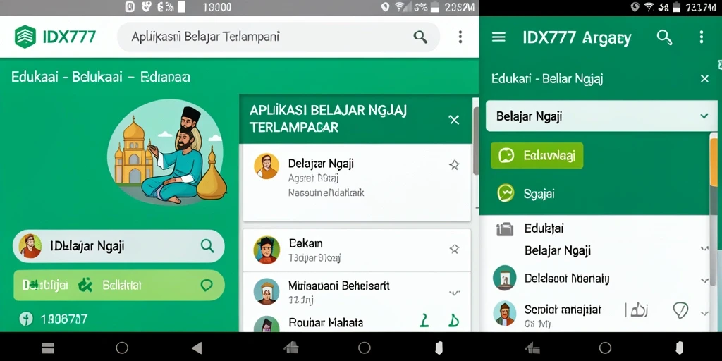 Antarmuka IDX777 yang interaktif dalam belajar ngaji.