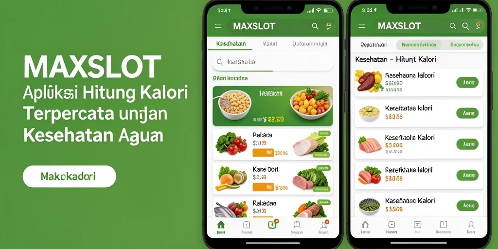 Tampilan antarmuka pengguna MAXSLOT untuk menghitung kalori dengan mudah.