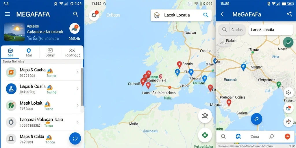 Antarmuka MEGAFAFA menampilkan fitur lacak lokasi yang intuitif.