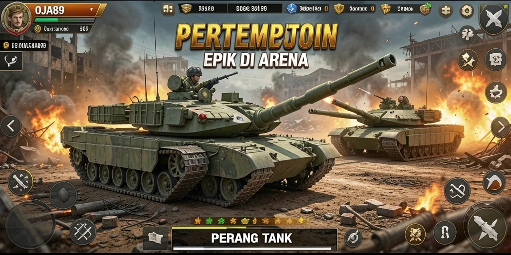 Antarmuka OJA89 dengan tank tempur dalam pertempuran seru.