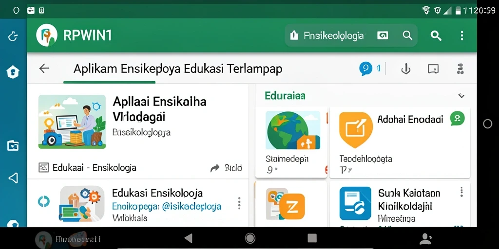 Antarmuka pengguna aplikasi Ensiklopedia RPWIN1 yang informatif.
