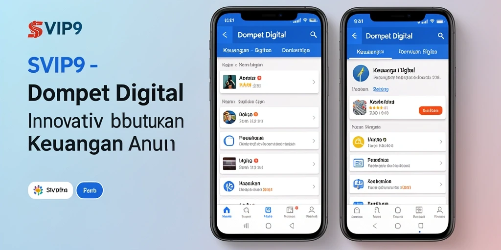 Tampilan antarmuka SVIP9 yang modern dan fungsional untuk Dompet Digital.